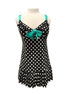 Betsey Johnson Y2K Vintage Polka Dot Swimsuit Dress Cover Up NWT